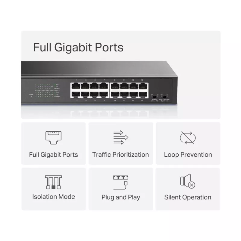 Mercusys MS116GS network switch Gigabit Ethernet (10/100/1000) Black