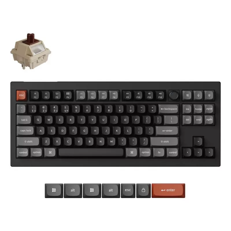 Mechanical keyboard Keychron V3 Ultra 8K — Wired & Bluetooth, QWERTY, RGB, Black