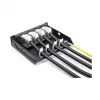 DELOCK Blank Panel 4-port for Keystone RJ-modules, black, metal – table/wall/DIN-rail mounting