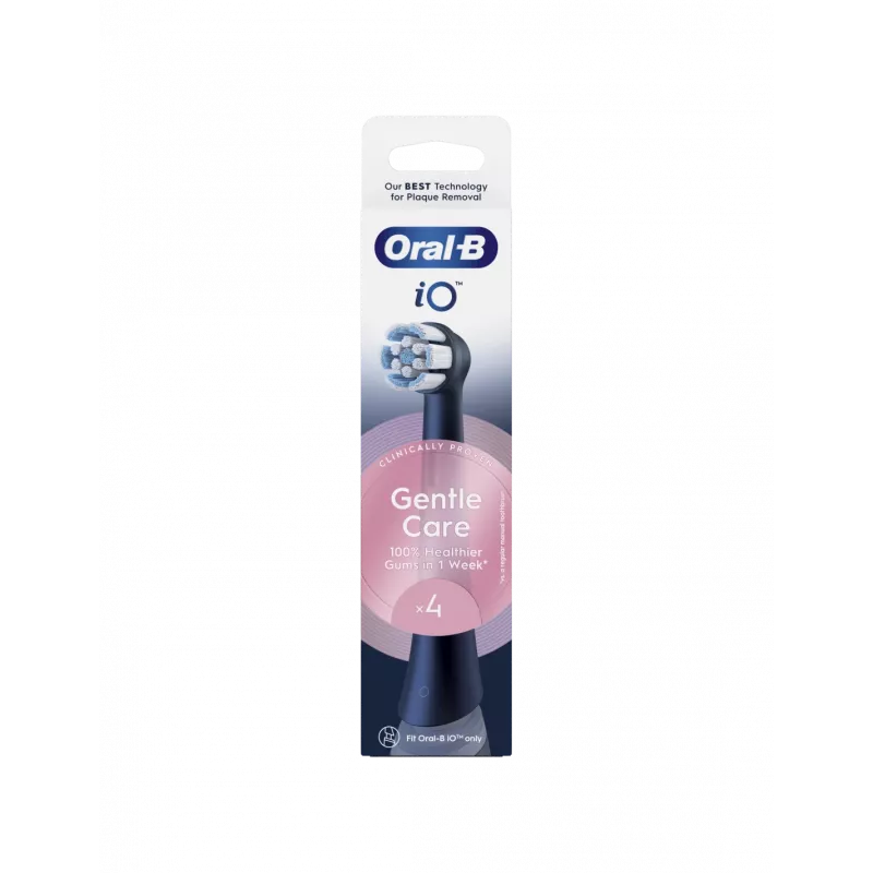 Oral-B iO Gentle Care replacement brush heads, black, 4 pcs