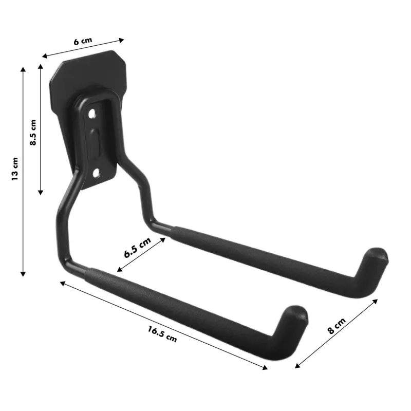 Wall-mounted steel garage hook MACLEAN MC-440 — 35 kg load capacity