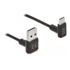 USB Cable DeLOCK EASY-USB 2.0 Type-A male to Type-C male angled 0.5m black