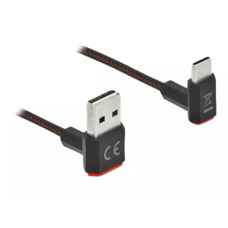 USB Cable DeLOCK EASY-USB 2.0 Type-A male to Type-C male angled 0.5m black