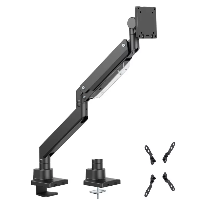 Maclean MC-968 Double Arm Monitor Mount with Gas Spring 17-57 27 kg Heavy Duty Sturdy Full Motion Holder Bracket Max VESA 200x200