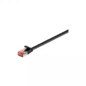 Wentronic Goobay CAT 6 Flat-Patch Cable, U/FTP, Black, 15 m - Copper Material (94238)