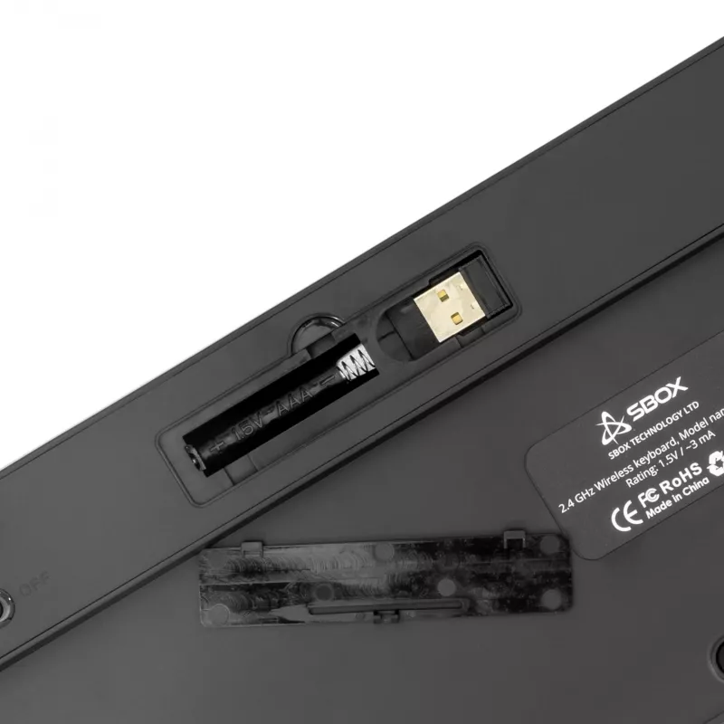Wireless keyboard SBOX WK-26 US with multimedia keys and US layout