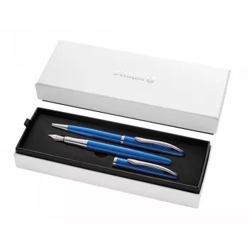 Ballpoint pen and Fountain pen Pelikan Jazz Noble Elegance Blue Silver