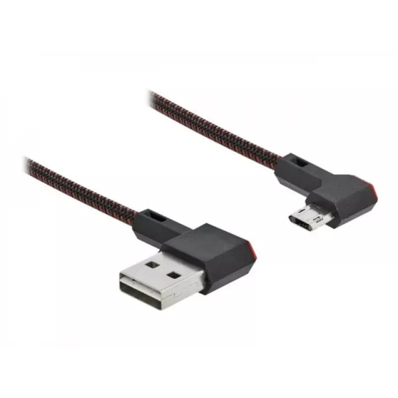 USB Cable DeLOCK EASY-USB 2.0 Type-A male to Micro-B male angled 0.2m black