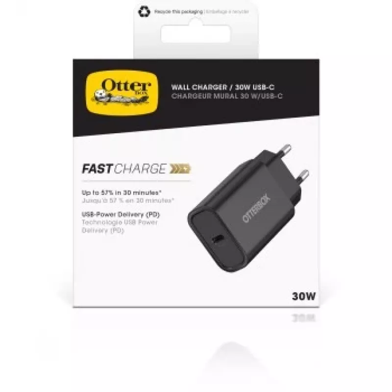EU wall-mounted fast charger Wall Charger 30W black USB Power Delivery 3.0 USB-C