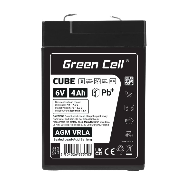 Battery AGM VRLA 6V 4Ah IP54
