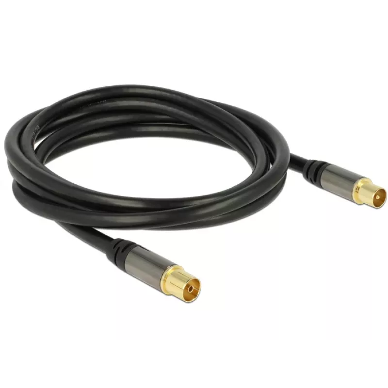 Coaxial Cable RG-6/U DeLOCK 88923 2m IEC Black