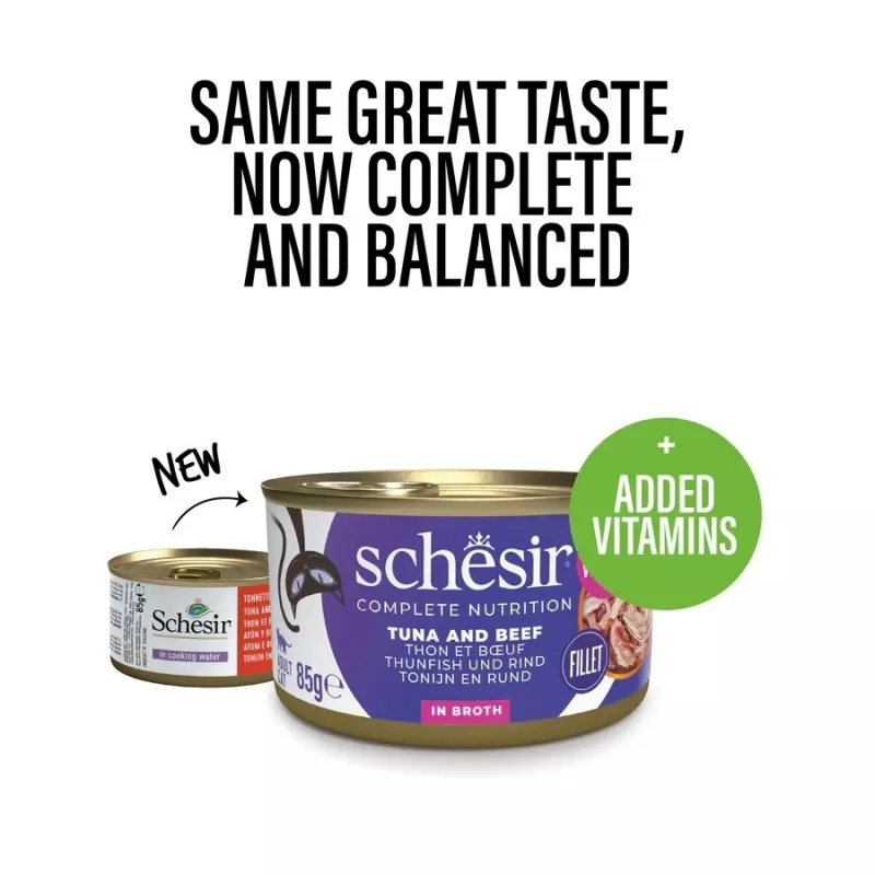 SCHESIR in cooking water Tuna with beef and rice - wet cat food - 85 g