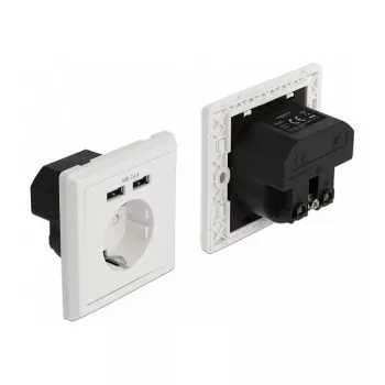 Socket outlet CEE 7/3 + USB DeLOCK 11471