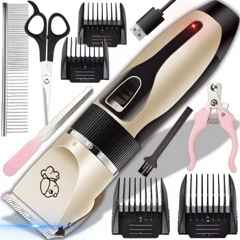 Pet grooming clipper Extralink PETS wireless for dogs and cats with 4 combs, brush, scissors and nail file