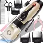 Pet grooming clipper Extralink PETS wireless for dogs and cats with 4 combs, brush, scissors and nail file
