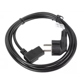 Power cable LANBERG CA-C13C-12CC-0018-BK, 2 m, C13 coupler to CEE7/7, black, angled C13