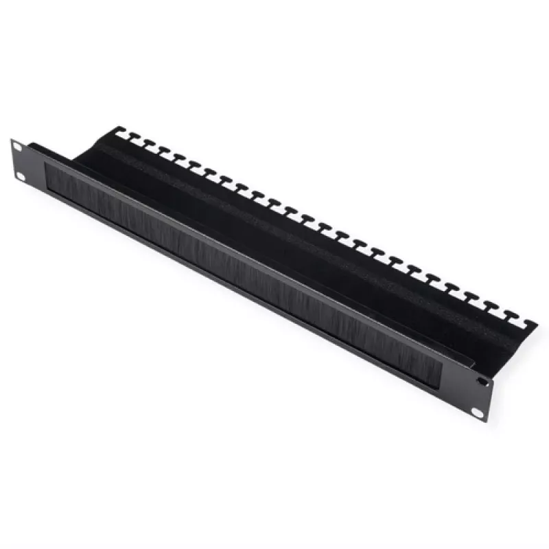 Cable management ROLINE 19 inch cable entry with brush strip 1U black