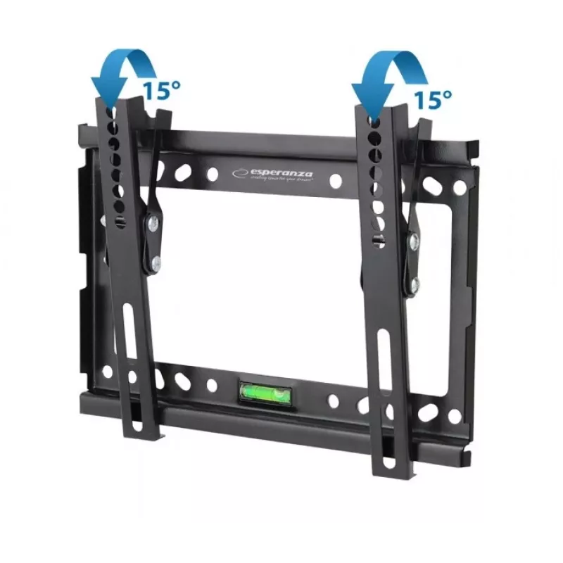 Wall TV mount ESPERANZA ERW010 for 14 inch–50 inch (35.6–127 cm), tilt 15°, VESA 75x75–200x200, max load 25 kg, black