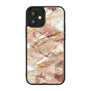 Protective case iKins for Apple iPhone 12 mini — pink marble pattern, slim fit