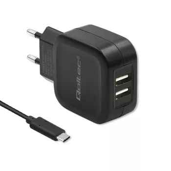 Qoltec 50188 mobile device charger Laptop, Smartphone, Smartwatch, Tablet, Telephone, Universal Black AC, DC Indoor