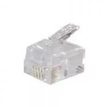 shiverpeaks BASIC-S Modular-Plug RJ11, Unshielded for Round Cable, 6-pin, 4 Kontakte belegt, Gold-Plated (BS72040-R100)