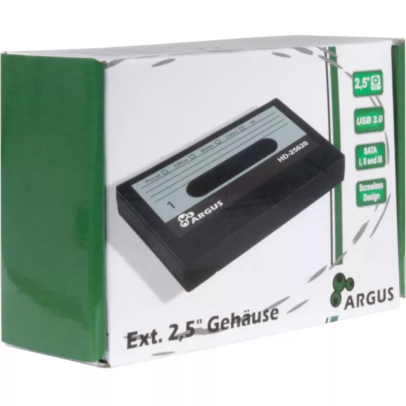 HDD enclosure Inter-Tech HD-25620 Black White 2.5 inch