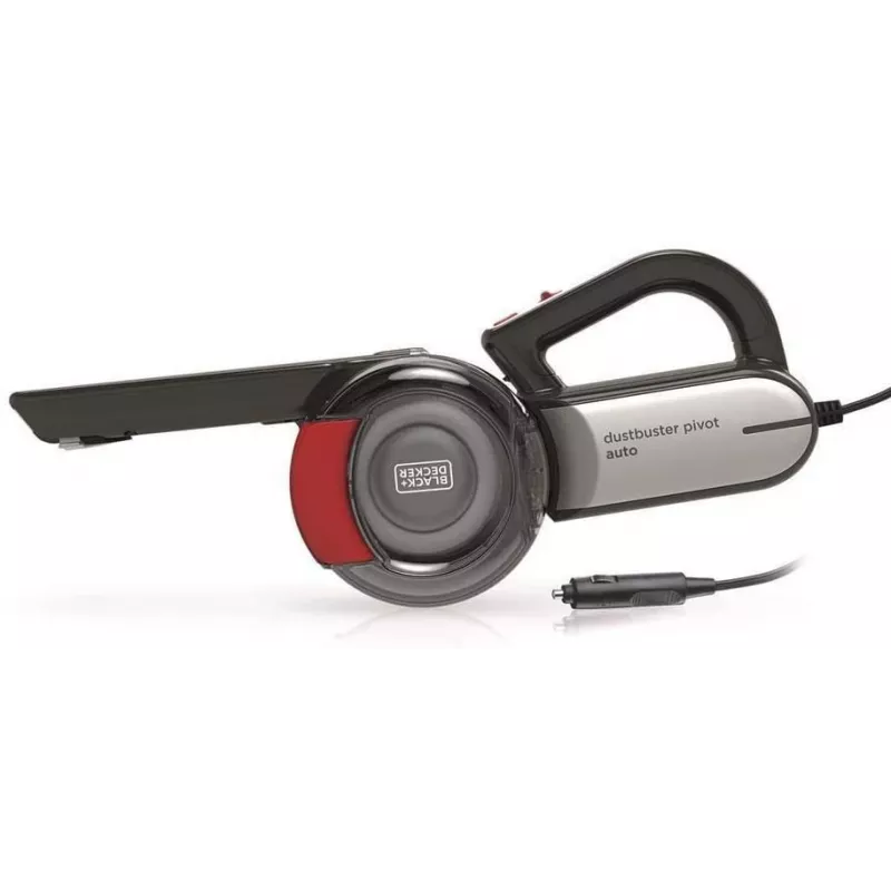 Handheld vacuum Black & Decker PV1200AV — dry upholstery cleaner, 12 V, 0.44 L, 12.5 W, 5 m cord, grey/red