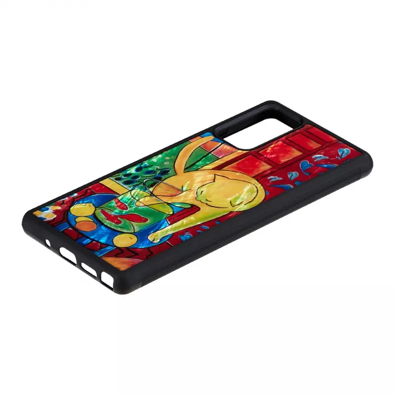 Protective phone case iKins for Samsung Galaxy Note 20 with red cat & fish design