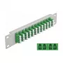 Fiber Optic Patch Panel DeLOCK 10 inch 12 Port LC Quad Green 1U Grey