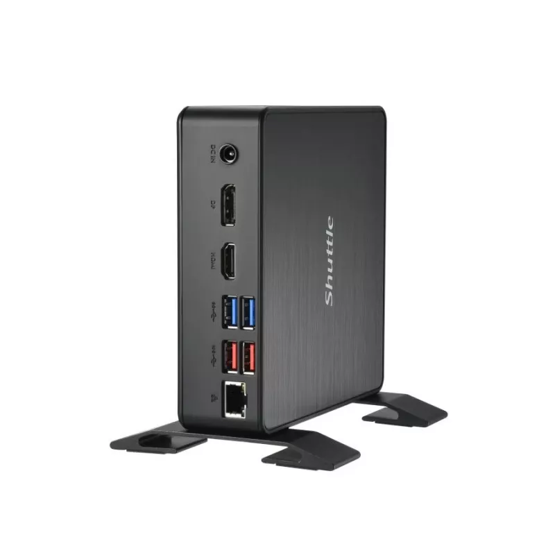 Shuttle XPC Nano PC NC40U, Intel Celeron 7305U, 1x HDMI, 1x DP,1xUSB-C/DP, 6x USB3.2, 1x 2.5 inch bay, 2x M.2, 1x LAN, RAID, 24/7 permanent operation, incl. VESA & Stand