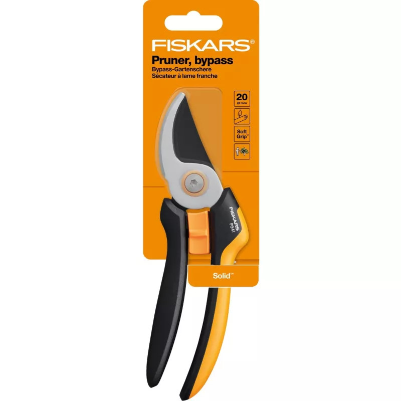 Fiskars Solid L P341 pruning shears Bypass Black, Orange