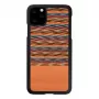 Smartphone case man and wood for iPhone 11 Pro Max — brown check, black trim