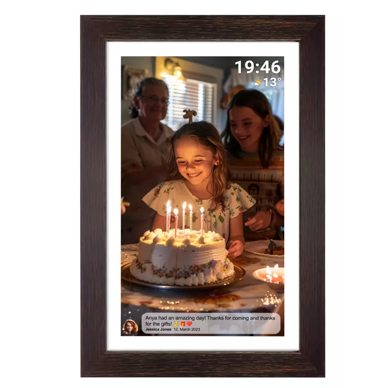 Denver PFF-1543DW digital photo frame Brown 39.6 cm (15.6) Touchscreen Wi-Fi