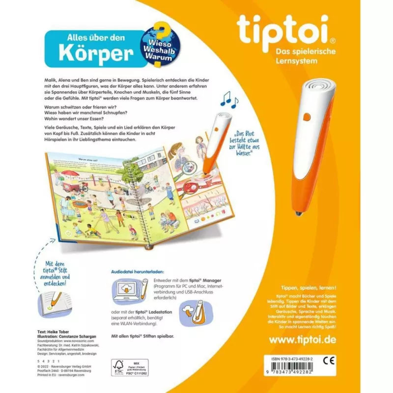 tiptoi Why? How? What For? All About the Body, Learning Book