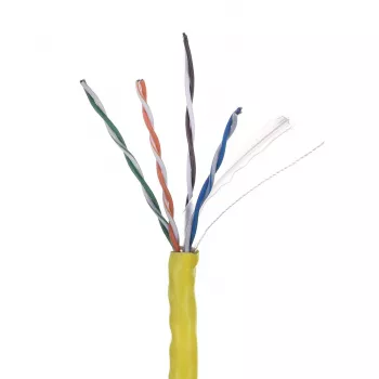 Networking cable LANBERG LCU6-10CC-0305-Y U/UTP Cat6 305 m Yellow, 23 AWG, 250 MHz