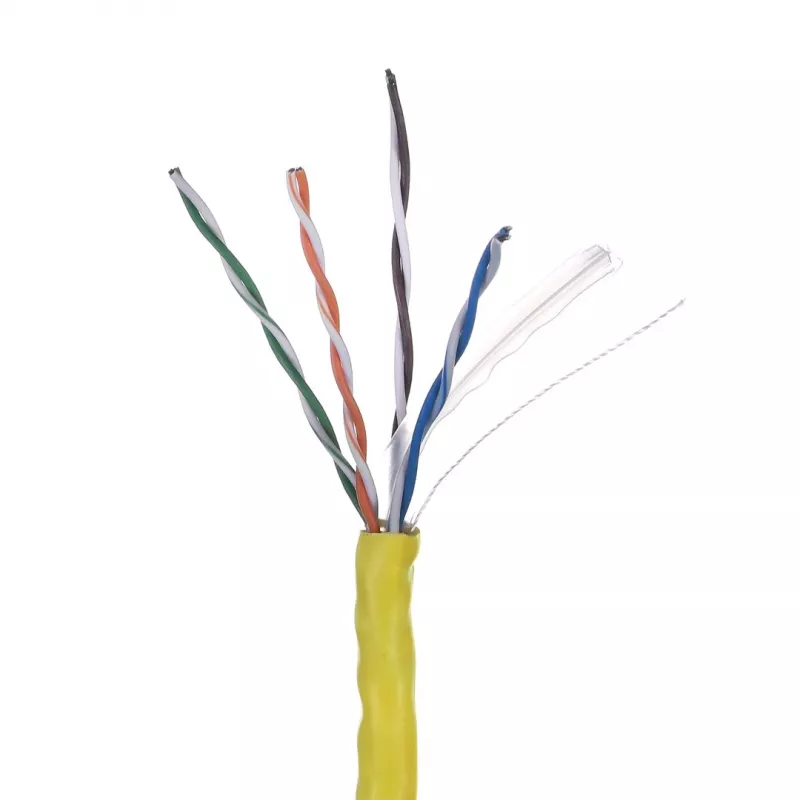 Networking cable LANBERG LCU6-10CC-0305-Y U/UTP Cat6 305 m Yellow, 23 AWG, 250 MHz