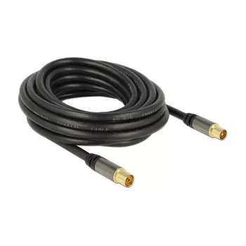 Coaxial Cable RG-6/U DeLOCK 88925 5 m IEC Black