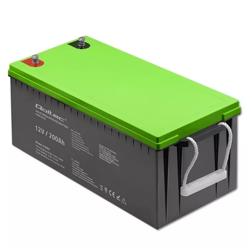 Qoltec Battery gel | 12V | 200Ah | GEL | 59.5kg