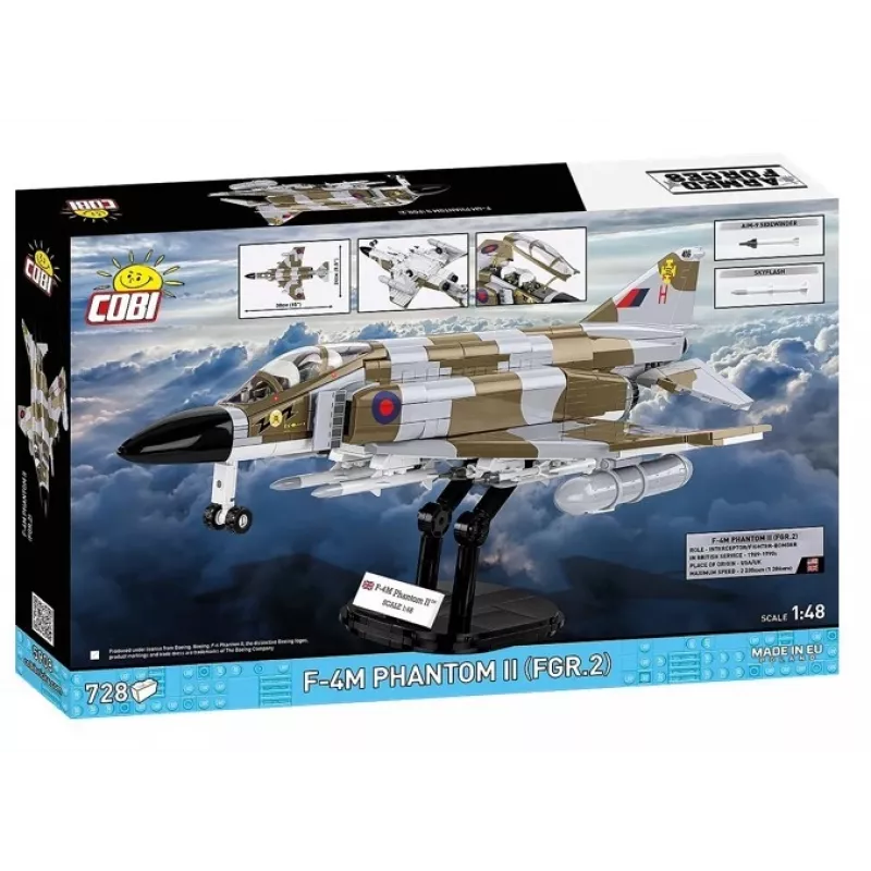 Cobi Blocks F-4M Phantom II military aircraft model, 728 pieces construction set