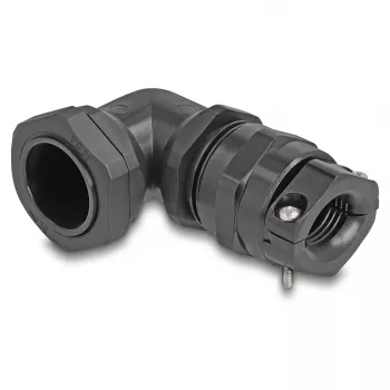 DeLOCK Cable Gland 90° PG21 Black Strain Relief Bending Protection