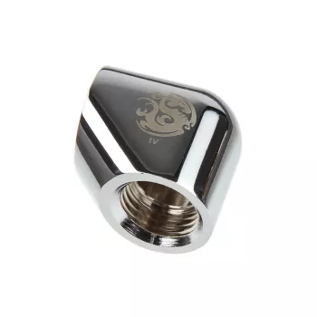 Bitspower Adapter 90 degrees G1/4 inch IG to G1/4 inch IG - Silver Glossy