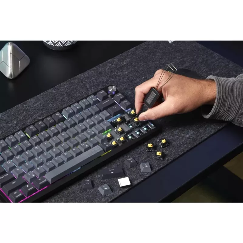 Corsair Gaming K65 Plus Wireless 75% RGB Gaming Keyboard, MLX RED - Black, Grey