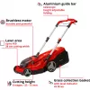 Professional Battery-Lawn Mower RASARRO 36/38, 36Volt (2x18V) (Red/black, 2x Lithium-Ion Battery 4,0Ah)