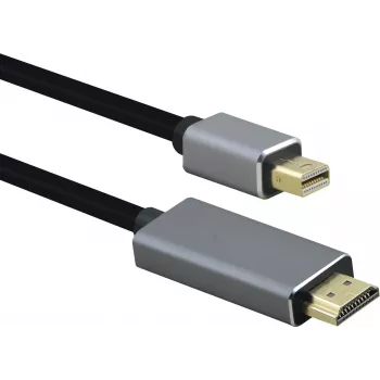 Cable helos mini DisplayPort male to HDMI 1.4 male, PREMIUM 4K, 2.0 m, TPE jacket, aluminium housing, gold-plated contacts