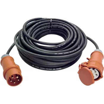 AS Schwabe power extension cable [ CEE-Plug - CEE Coupling] 16 A Black 10.00 m 61010 (61010)