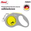 Retractable lead Flexi New NEON 5 m - tape leash, for small dogs up to 15 kg, black/yellow