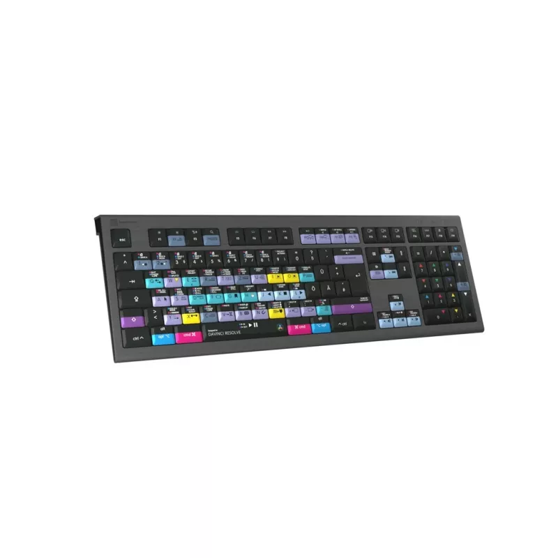 Logickeyboard ASTRA 2 DaVinci Resolve Keyboard for Mac, Full-size, Wired USB, Scissor Switch, QWERTZ German, Black
