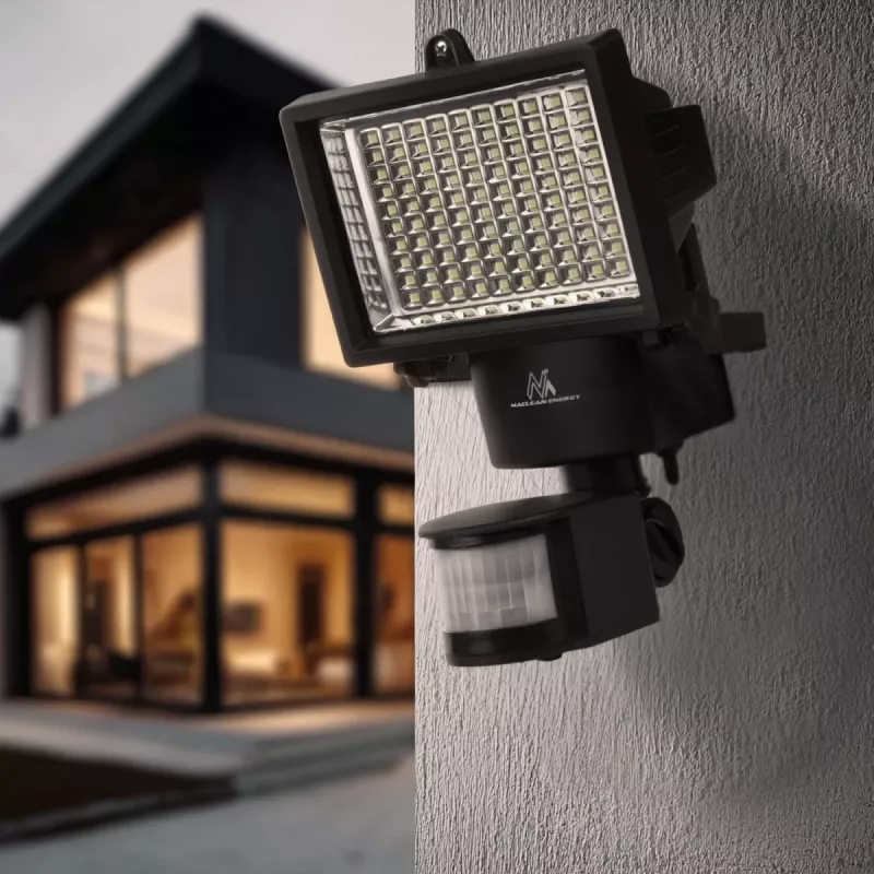 Maclean MCE442 Solar Lamp LED Spotlight Motion Sensor Floodlight Wall Mount Light Twilight IP44 6W 6000K