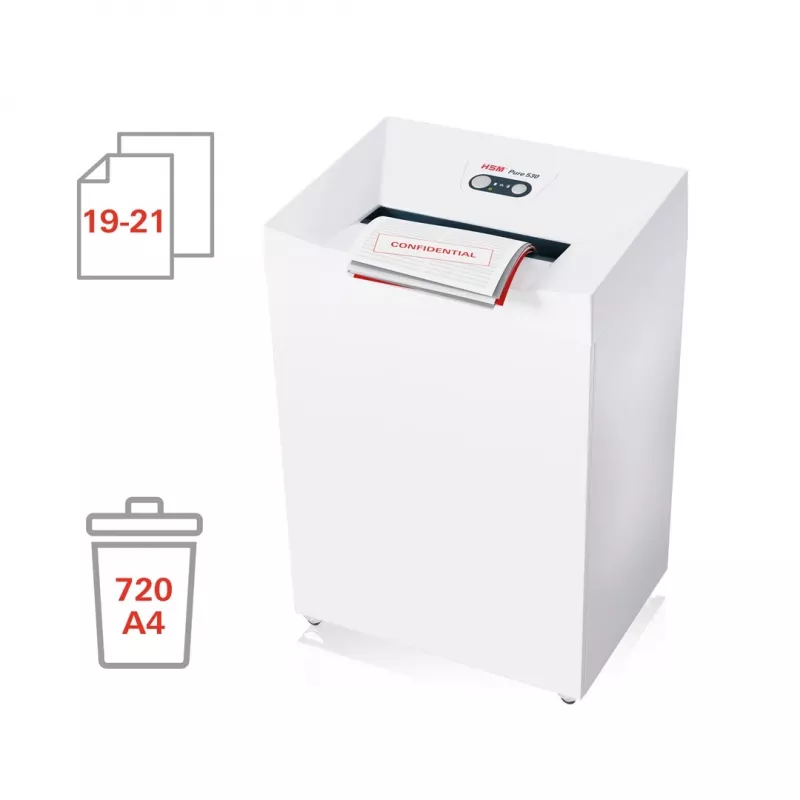 HSM Pure 530 shredder, 80 l, 3,9 mm