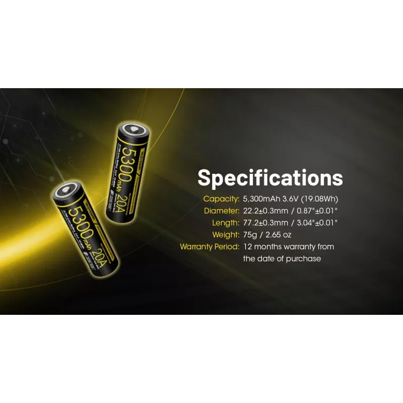 BATTERY RECH. LI-ION 3.6V/NL2153HPI(5300MAH) NITECORE